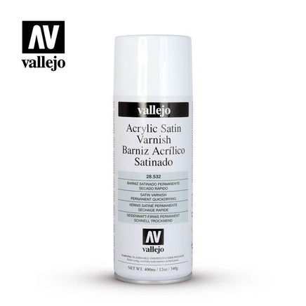 28.532 Vallejo Acrylic Satin Spray Varnish 400ml - MPM Hobbies