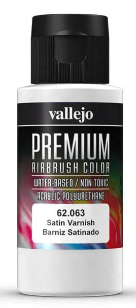 62.063 Vallejo Premium Airbrush Color Satin Varnish 60ml - MPM Hobbies