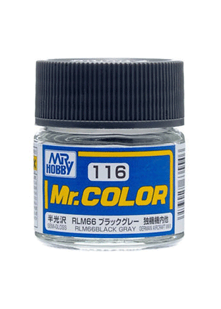 C116 Mr. Color Semi-Gloss RLM66 Black Gray 10ml.