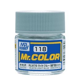 C118 Mr. Color Semi-Gloss RLM78 Light Blue 10ml.