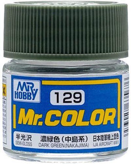 C129 Mr. Color Semi-Gloss Dark Green (Nakajima) 10ml.