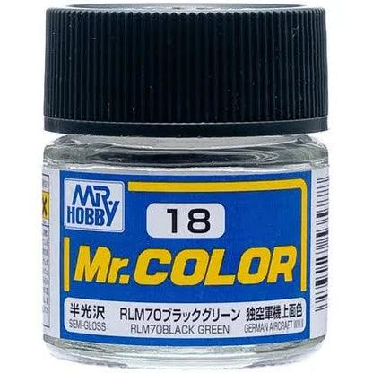 C18 Mr. Color Semi-Gloss RLM70 Black Green 10ml - MPM Hobbies