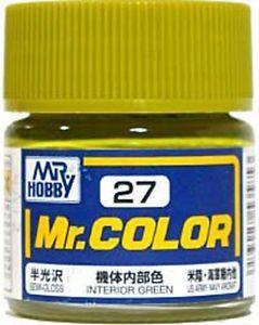 C27 Mr. Color Semi-Gloss Dark Interior Green 10ml.