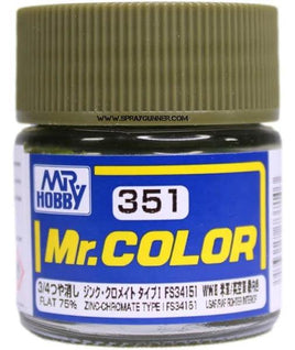 C351 Mr. Color 3/4 Flat Zinc Chromate FS34151 10ml - MPM Hobbies