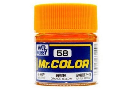 C58 Mr. Color Semi-Gloss Orange Yellow 10ml - MPM Hobbies