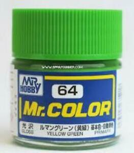 C64 Mr. Color Gloss Yellow Green 10ml - MPM Hobbies