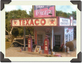 HO Scale Bar Mills Bud Smiley's Texaco Station Model Kit - MPM Hobbies