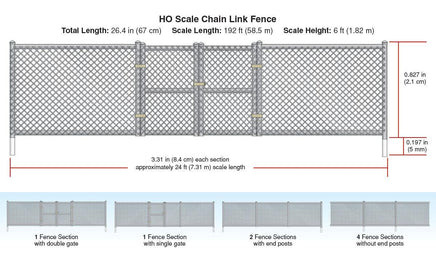 HO Scale Woodland Scenics Chain Link Fence.