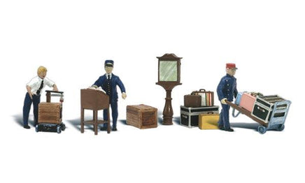 N Scale Woodland Scenics Depot Workers & Accessories - MPM Hobbies