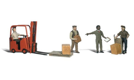 N Scale Woodland Scenics Workers with Forklift - MPM Hobbies