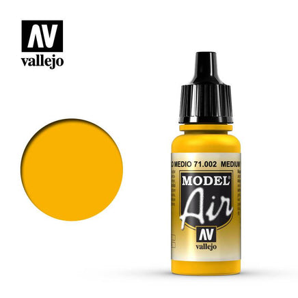 Vallejo Model Air Medium Yellow 17ml 71.002 - MPM Hobbies