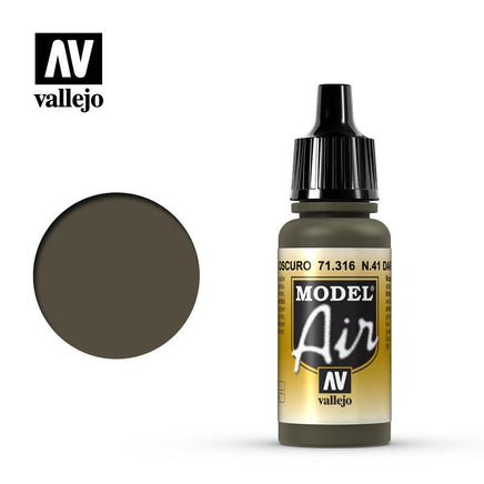 Vallejo Model Air Num. 41 Dark Olive Drab 17ml 71.316 - MPM Hobbies