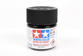 X-18 Tamiya Acrylic Semi-Gloss Black 23ml - MPM Hobbies